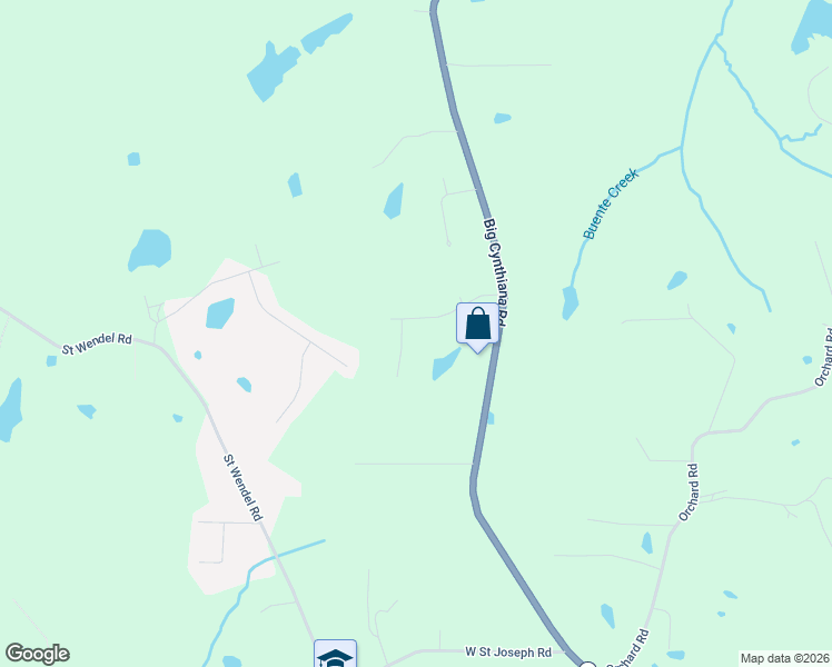map of restaurants, bars, coffee shops, grocery stores, and more near 5800 Whispering Hills Drive in Evansville