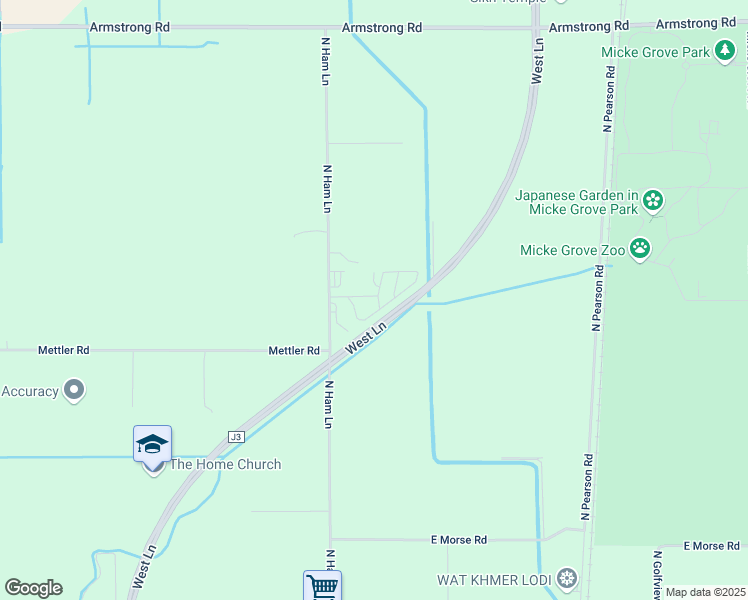 map of restaurants, bars, coffee shops, grocery stores, and more near 11692 North Ham Lane in Lodi