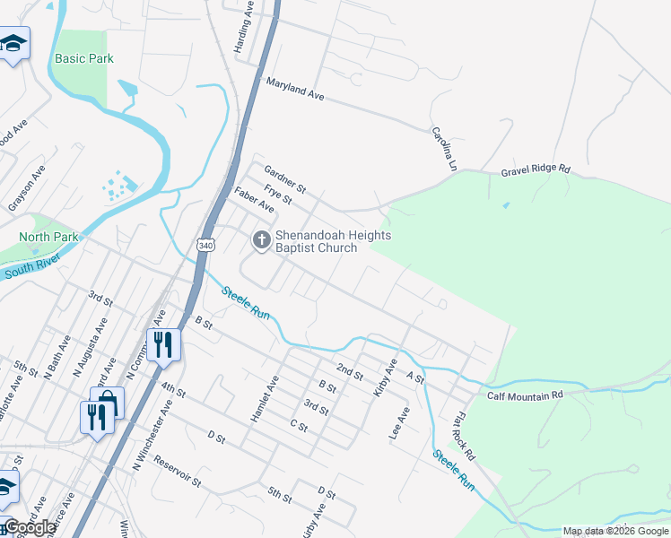 map of restaurants, bars, coffee shops, grocery stores, and more near 6 Hamlet Avenue in Waynesboro