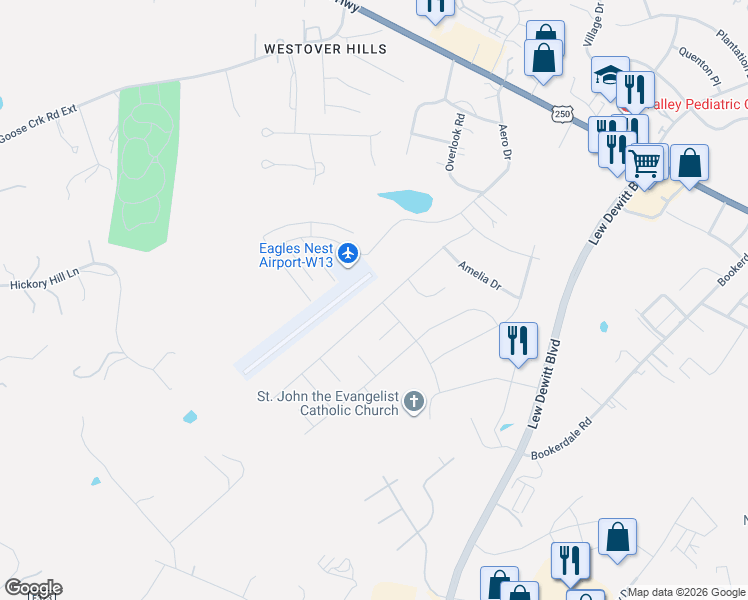 map of restaurants, bars, coffee shops, grocery stores, and more near 249 Aero Drive in Waynesboro
