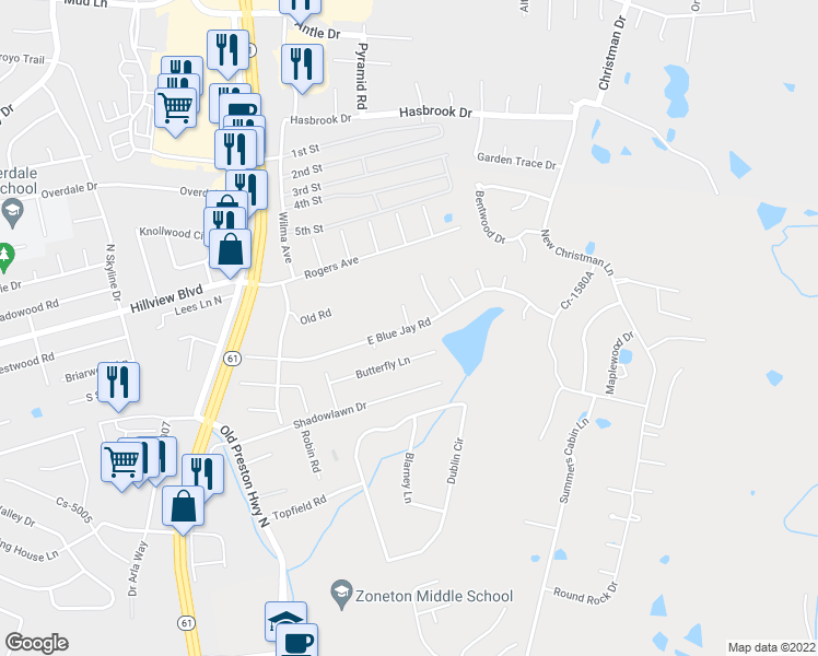 map of restaurants, bars, coffee shops, grocery stores, and more near 151 Linkwood Court in Louisville