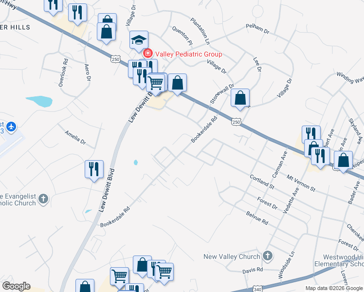 map of restaurants, bars, coffee shops, grocery stores, and more near 137 Bookerdale Road in Waynesboro