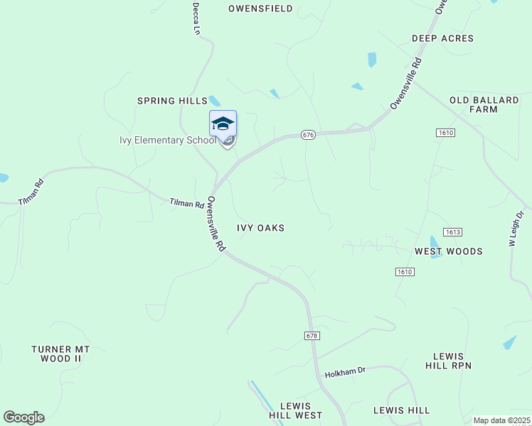 map of restaurants, bars, coffee shops, grocery stores, and more near 1525 Old Oaks Drive in Charlottesville