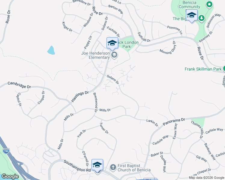 map of restaurants, bars, coffee shops, grocery stores, and more near 451 Heather Court in Benicia