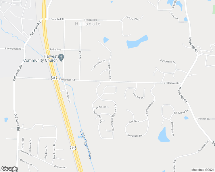 map of restaurants, bars, coffee shops, grocery stores, and more near 1068 Johannes Court in Evansville