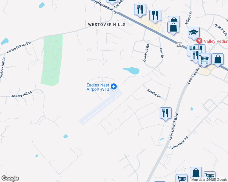 map of restaurants, bars, coffee shops, grocery stores, and more near 249 Aero Drive in Waynesboro