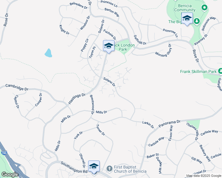 map of restaurants, bars, coffee shops, grocery stores, and more near 451 Heather Court in Benicia
