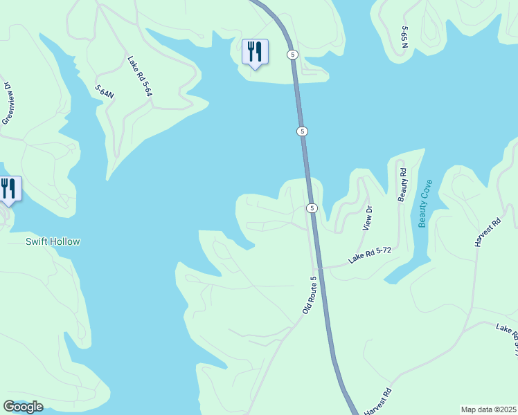 map of restaurants, bars, coffee shops, grocery stores, and more near Plaza Beach Road in Camdenton
