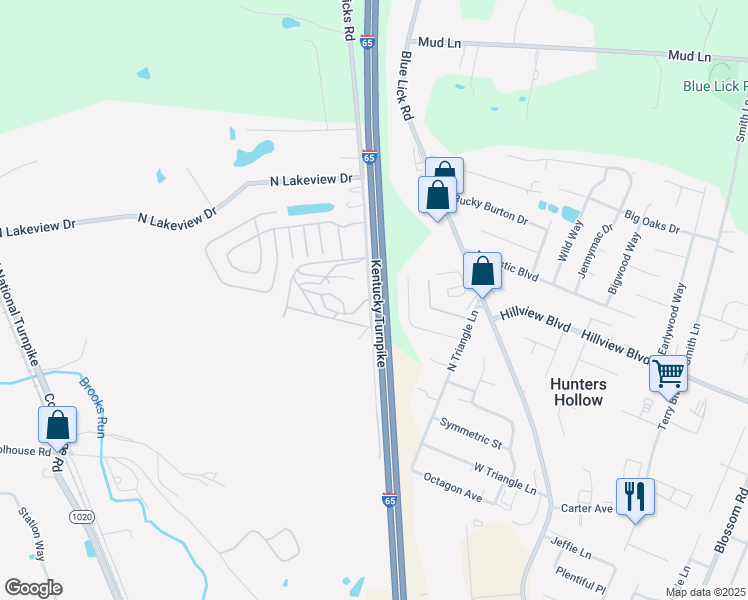 map of restaurants, bars, coffee shops, grocery stores, and more near in Brooks