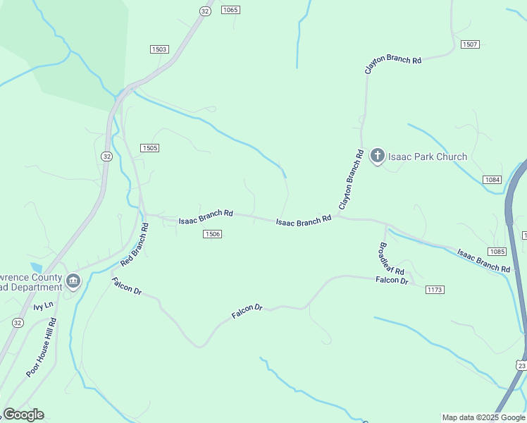 map of restaurants, bars, coffee shops, grocery stores, and more near Isaac Branch Road in Louisa