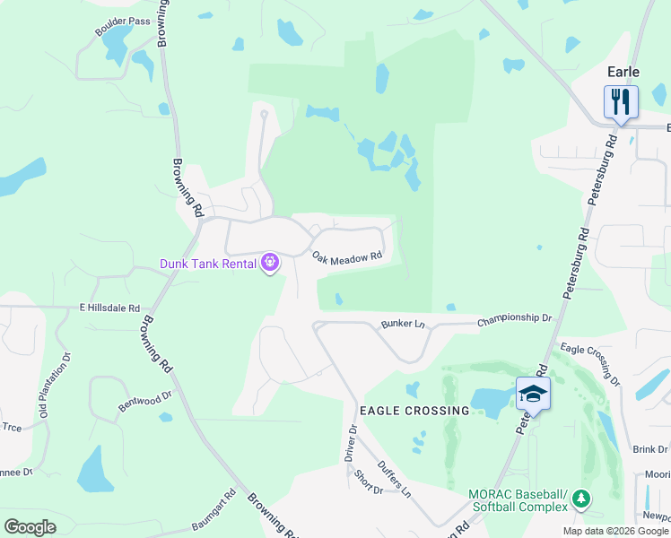 map of restaurants, bars, coffee shops, grocery stores, and more near 51 Oak Meadow Rd in Evansville