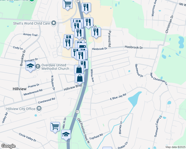 map of restaurants, bars, coffee shops, grocery stores, and more near 191 Wilma Avenue in Louisville