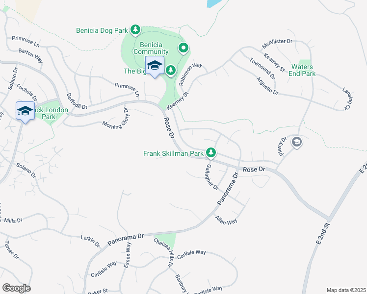 map of restaurants, bars, coffee shops, grocery stores, and more near 511 McCall Drive in Benicia