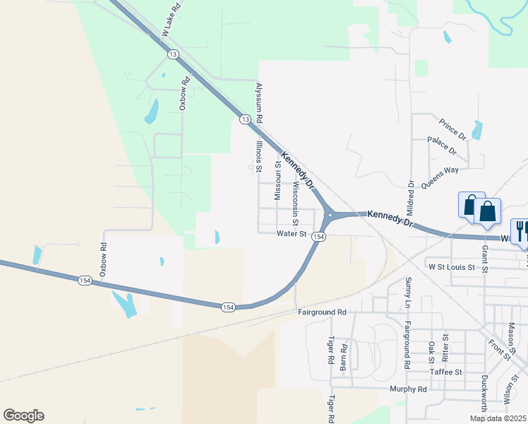 map of restaurants, bars, coffee shops, grocery stores, and more near 108 Illinois Street in Pinckneyville