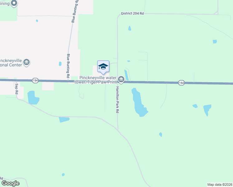 map of restaurants, bars, coffee shops, grocery stores, and more near 3649 Hamilton Park Road in Pinckneyville