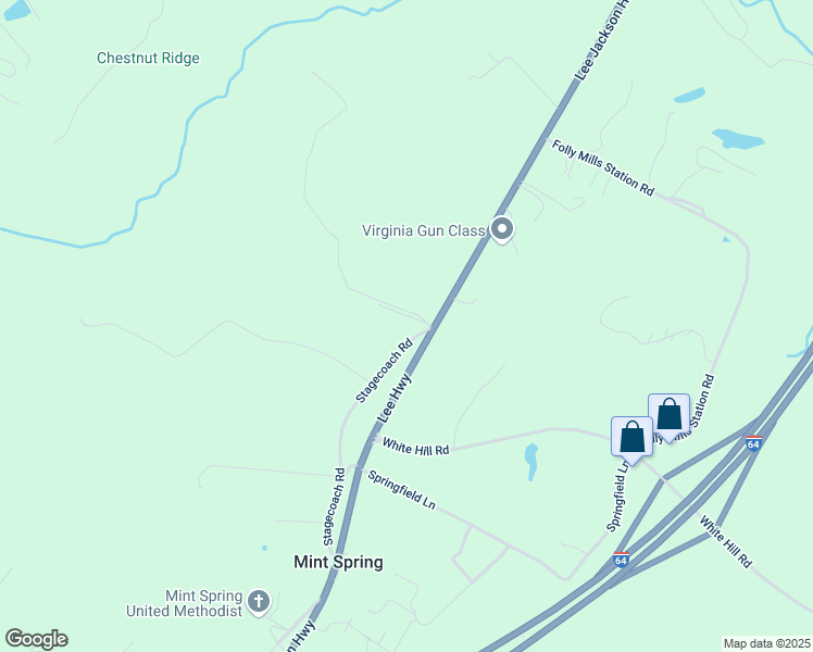 map of restaurants, bars, coffee shops, grocery stores, and more near 21 Stagecoach Rd in Staunton