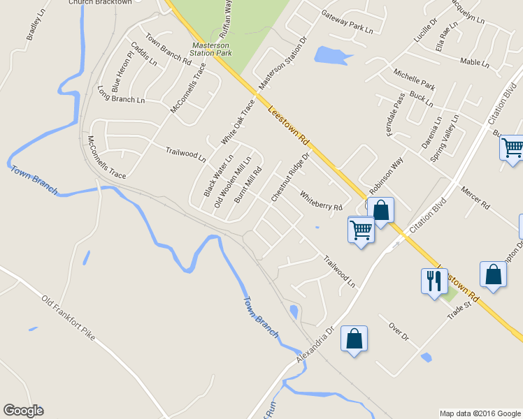 map of restaurants, bars, coffee shops, grocery stores, and more near 209 Chestnut Ridge Drive in Lexington