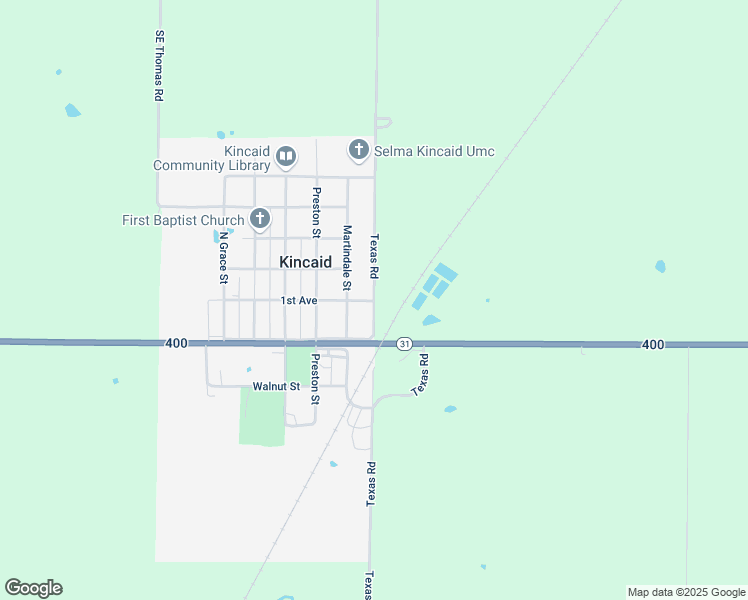 map of restaurants, bars, coffee shops, grocery stores, and more near 13576 Texas Rd in Kincaid