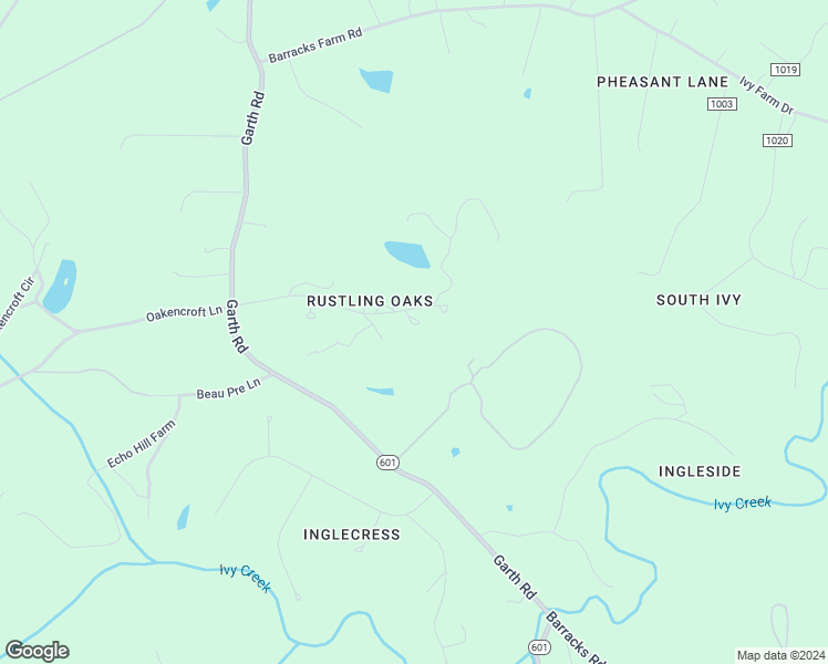 map of restaurants, bars, coffee shops, grocery stores, and more near 1055 Rustling Oaks Drive in Charlottesville