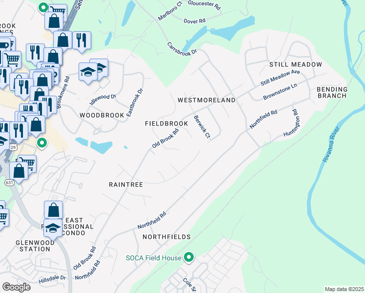 map of restaurants, bars, coffee shops, grocery stores, and more near 1661 Redington Lane in Charlottesville