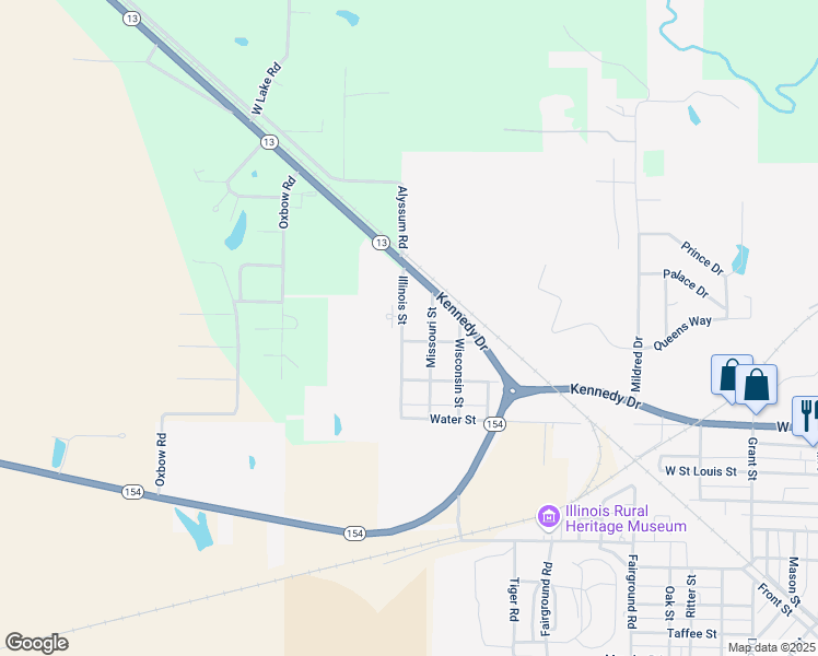 map of restaurants, bars, coffee shops, grocery stores, and more near 200 Illinois Street in Pinckneyville