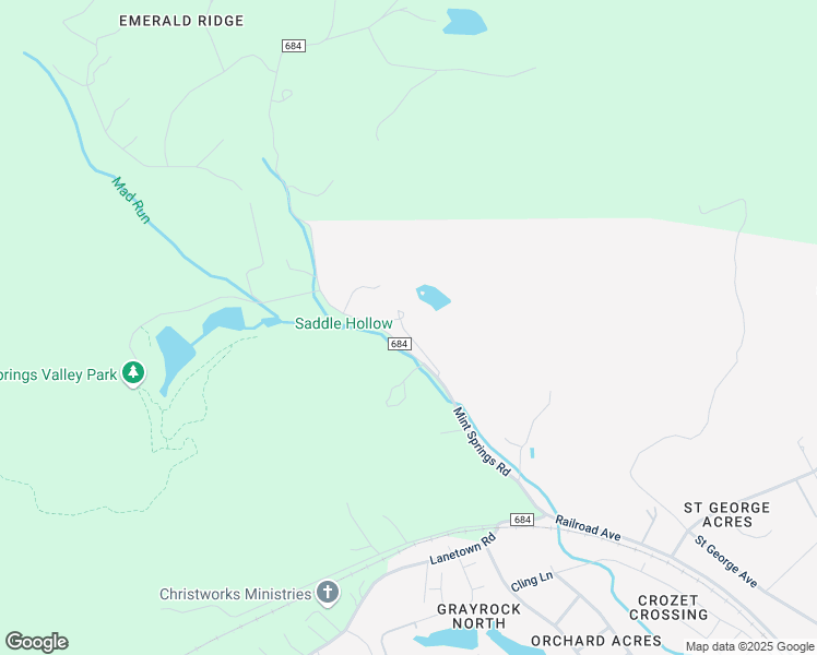 map of restaurants, bars, coffee shops, grocery stores, and more near 1687 Mint Springs Road in Crozet