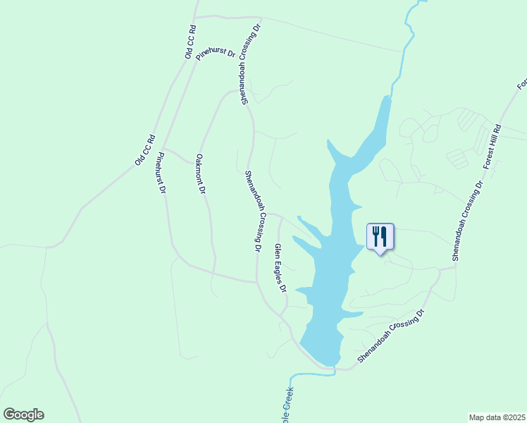 map of restaurants, bars, coffee shops, grocery stores, and more near Shenandoah Crossing Drive in Louisa County