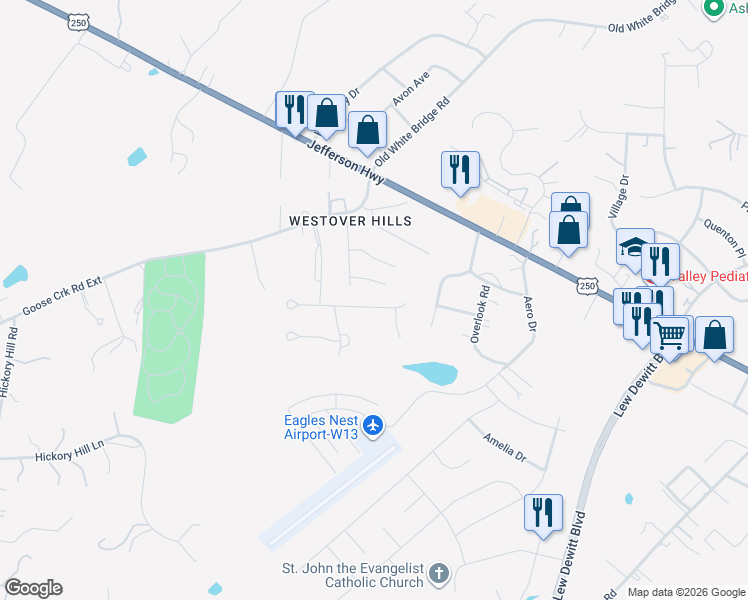 map of restaurants, bars, coffee shops, grocery stores, and more near 68 Hunters TRL in Waynesboro