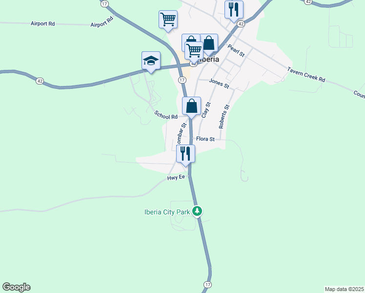 map of restaurants, bars, coffee shops, grocery stores, and more near 429 Lombar Street in Iberia