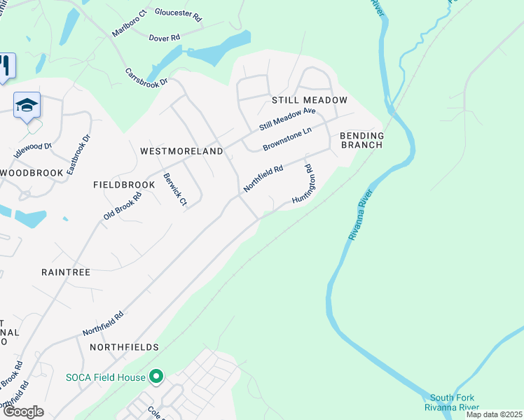map of restaurants, bars, coffee shops, grocery stores, and more near 600 Carrsbrook Drive in Charlottesville