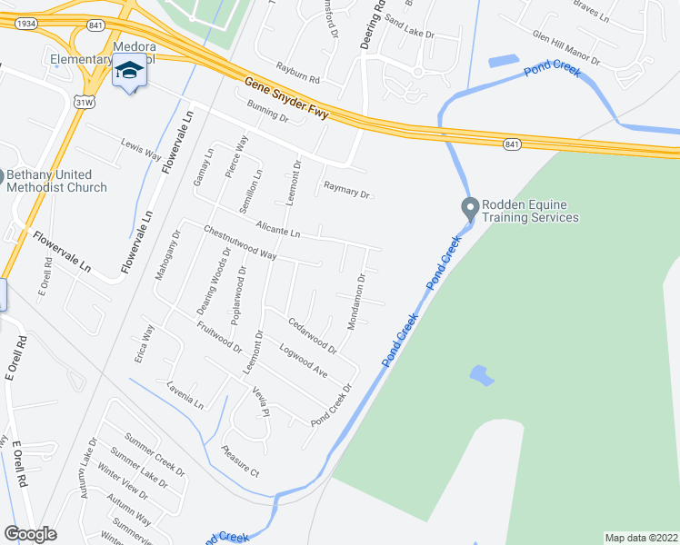 map of restaurants, bars, coffee shops, grocery stores, and more near 11710 Wareing Court in Louisville