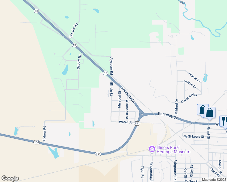map of restaurants, bars, coffee shops, grocery stores, and more near 200-248 Illinois Street in Pinckneyville