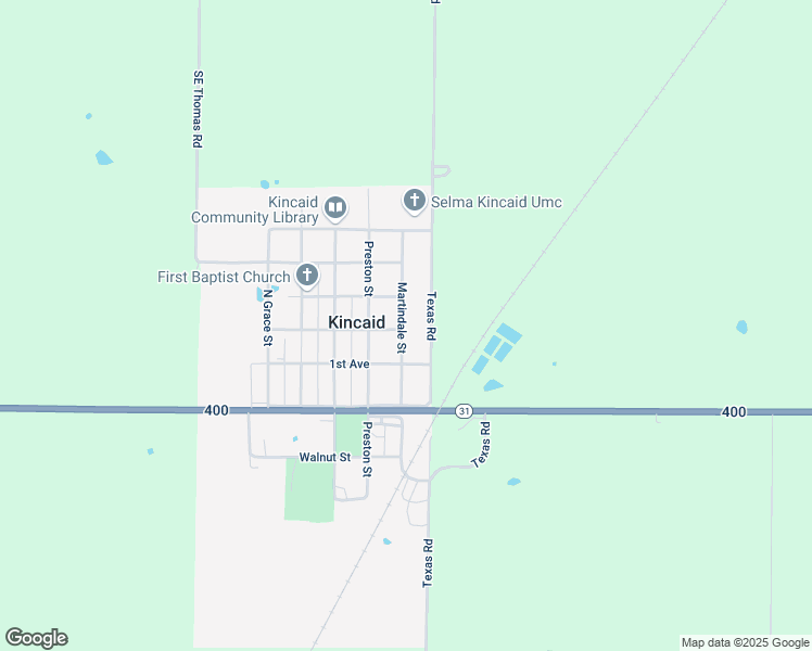 map of restaurants, bars, coffee shops, grocery stores, and more near 13570-13576 Texas Rd in Kincaid