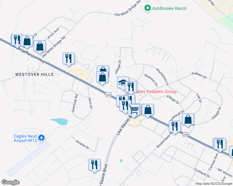 map of restaurants, bars, coffee shops, grocery stores, and more near 15 Boyington Boulevard in Waynesboro