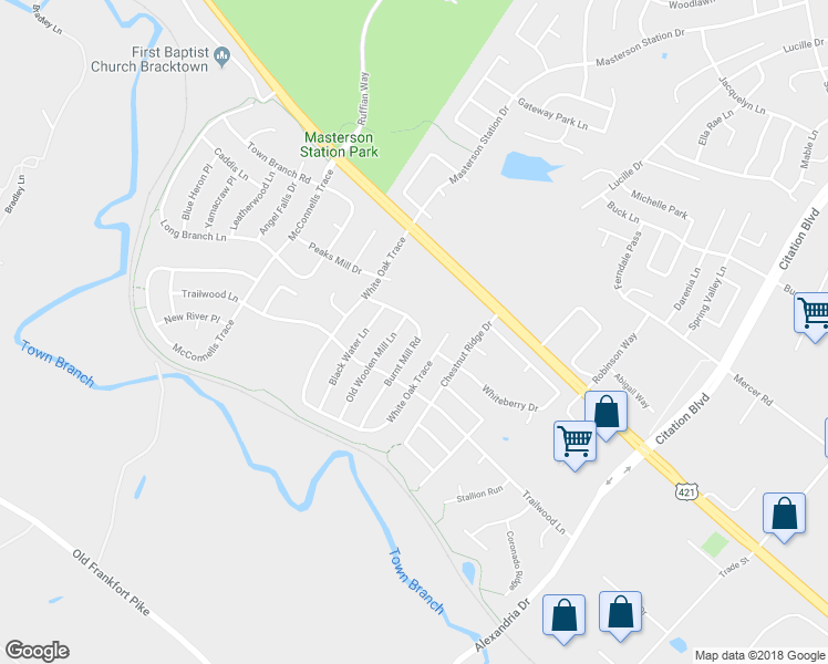 map of restaurants, bars, coffee shops, grocery stores, and more near 2832 Burnt Mill Road in Lexington