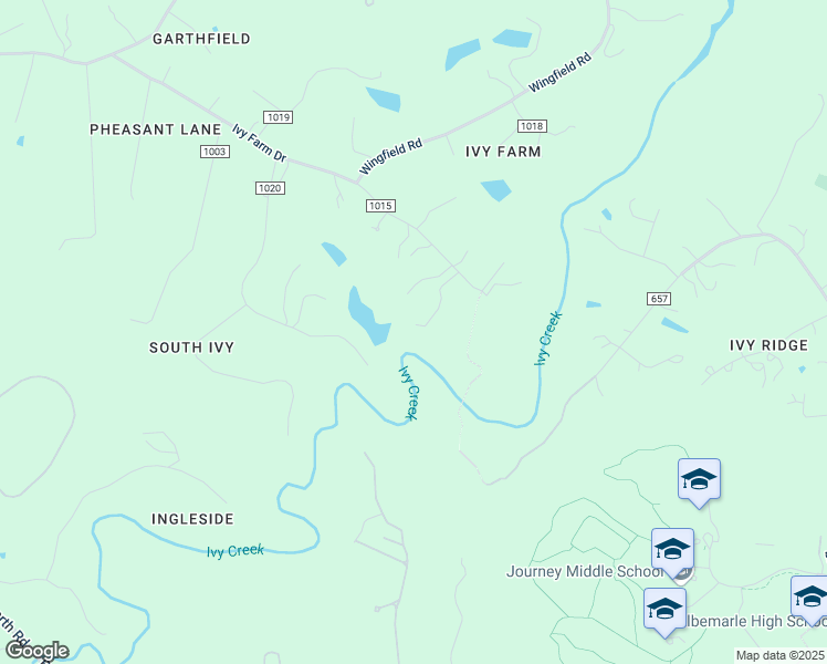 map of restaurants, bars, coffee shops, grocery stores, and more near 445 Ivy Farm Drive in Charlottesville