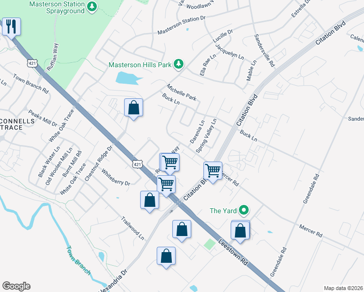 map of restaurants, bars, coffee shops, grocery stores, and more near 236 Shell Court in Lexington
