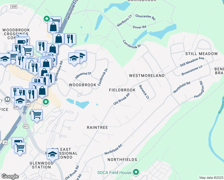 map of restaurants, bars, coffee shops, grocery stores, and more near 1748 Hearthglow Lane in Charlottesville