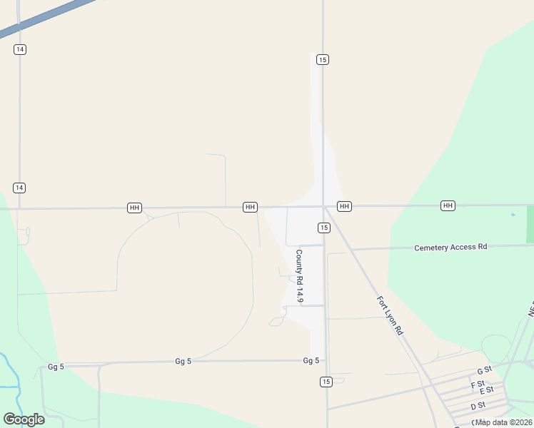 map of restaurants, bars, coffee shops, grocery stores, and more near 14810 County Road HH in Las Animas