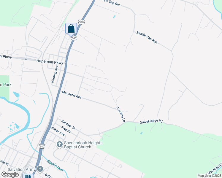 map of restaurants, bars, coffee shops, grocery stores, and more near 989 Georgia Avenue in Waynesboro