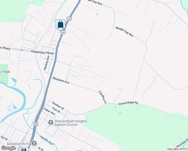 map of restaurants, bars, coffee shops, grocery stores, and more near 989 Georgia Avenue in Waynesboro