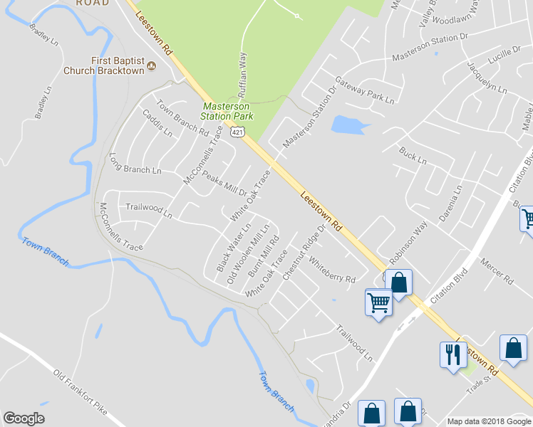 map of restaurants, bars, coffee shops, grocery stores, and more near 2869 Burnt Mill Road in Lexington