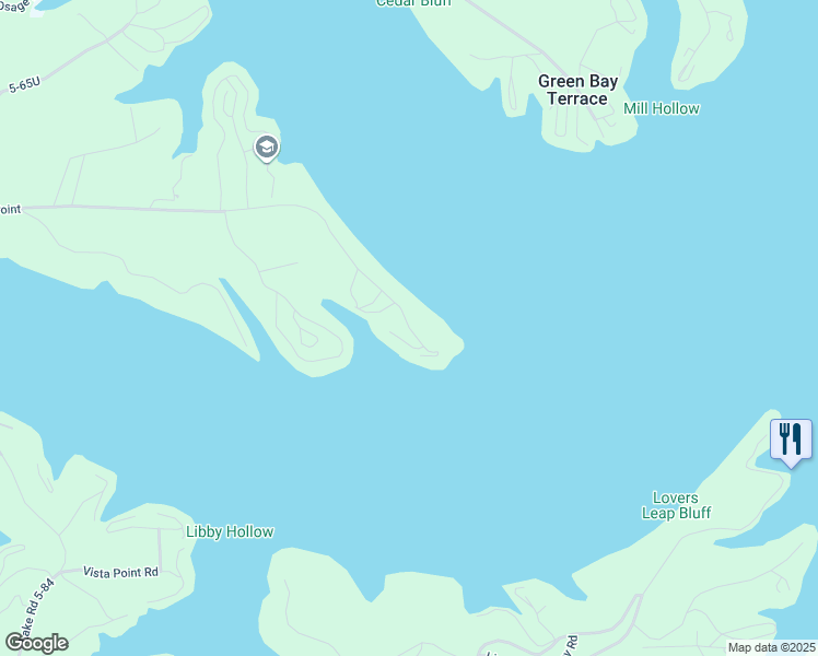 map of restaurants, bars, coffee shops, grocery stores, and more near 5-65 in Camdenton