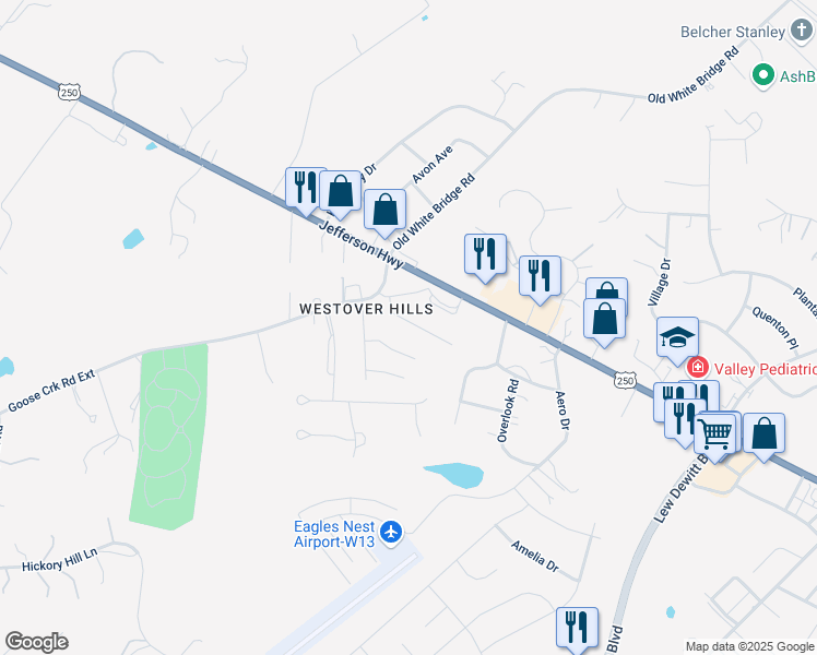 map of restaurants, bars, coffee shops, grocery stores, and more near 37 Mountain View Drive in Waynesboro
