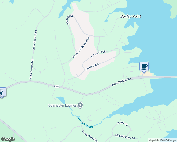 map of restaurants, bars, coffee shops, grocery stores, and more near 248 Lakewood Drive in Mineral