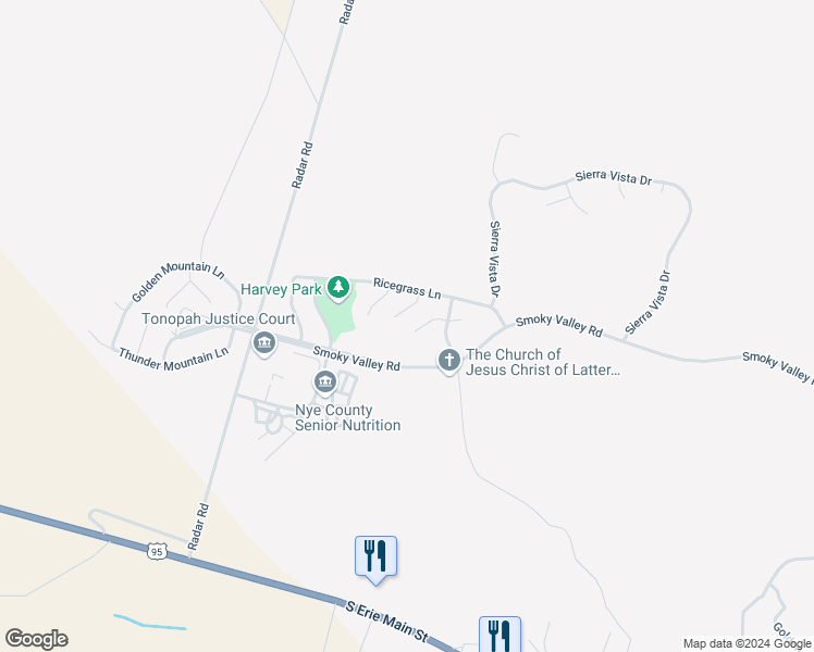 map of restaurants, bars, coffee shops, grocery stores, and more near 1610 Shadscale Court in Tonopah