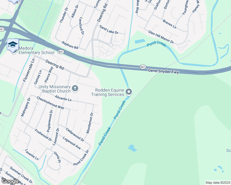 map of restaurants, bars, coffee shops, grocery stores, and more near 5400 Raymary Drive in Louisville