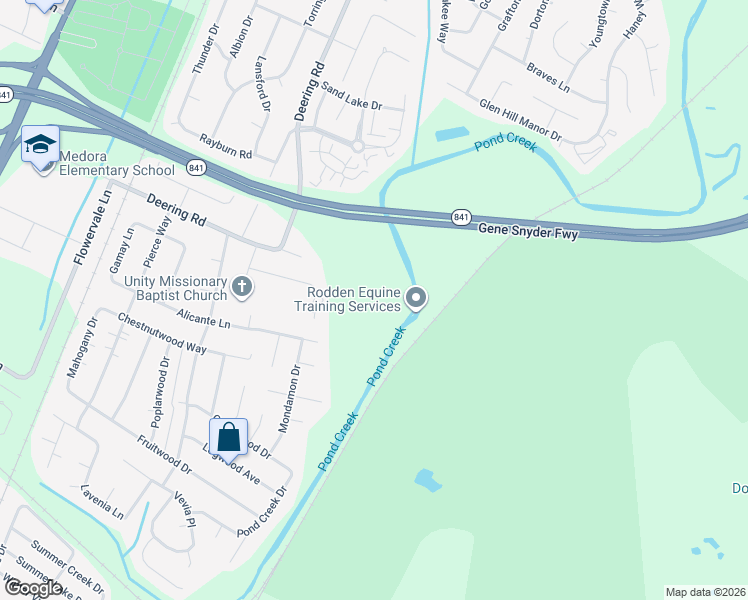 map of restaurants, bars, coffee shops, grocery stores, and more near 5400 Raymary Drive in Louisville