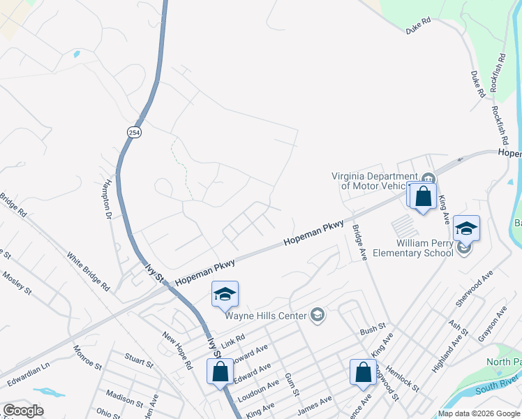 map of restaurants, bars, coffee shops, grocery stores, and more near 240 Claybrook Drive in Waynesboro