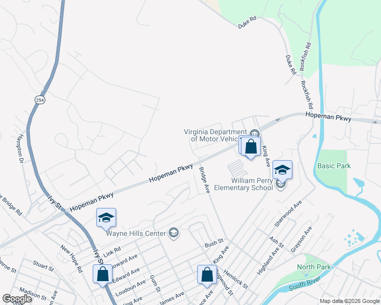 map of restaurants, bars, coffee shops, grocery stores, and more near 817 Hopeman Parkway in Waynesboro